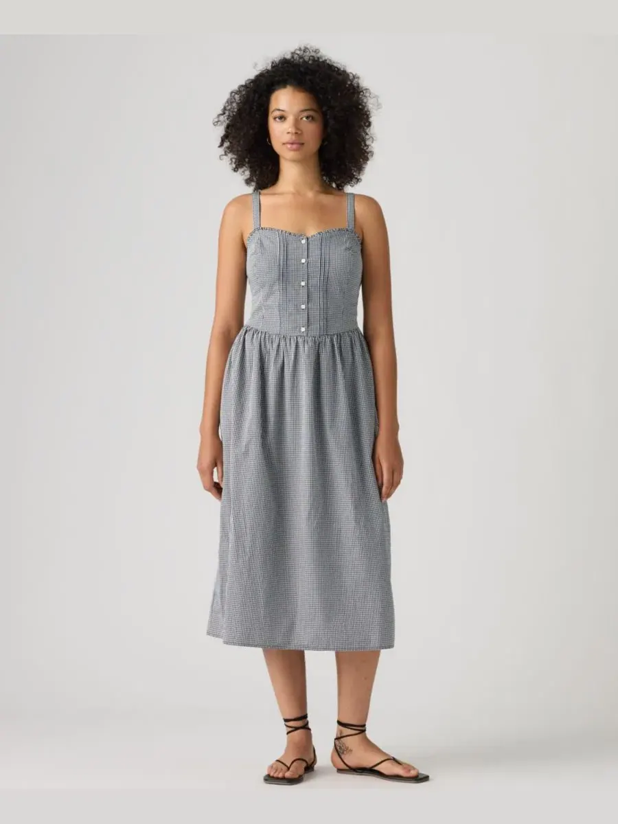Платье-трапеция Delphine Levi's, Ceicil Even Micro Check Peacoat — изображение 1 из 4