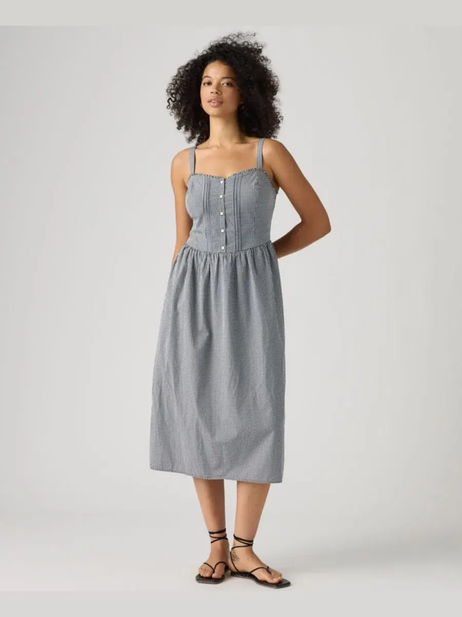 Платье-трапеция Delphine Levi's, Ceicil Even Micro Check Peacoat — изображение 2 из 4