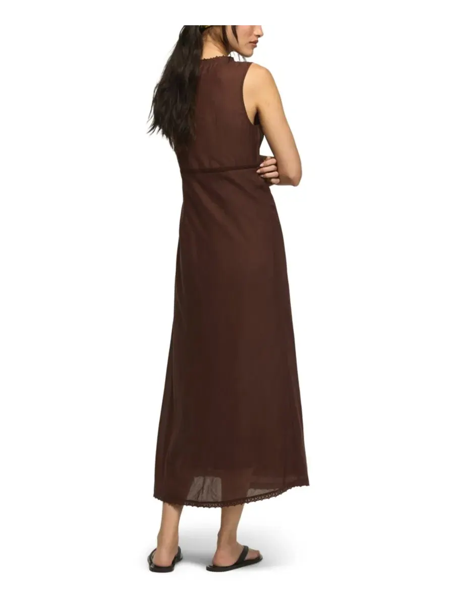 Платье-комбинация с V-образным вырезом без рукавов, модель V-Neck Slip Dress Lucky Brand — изображение 4 из 5, кофейный