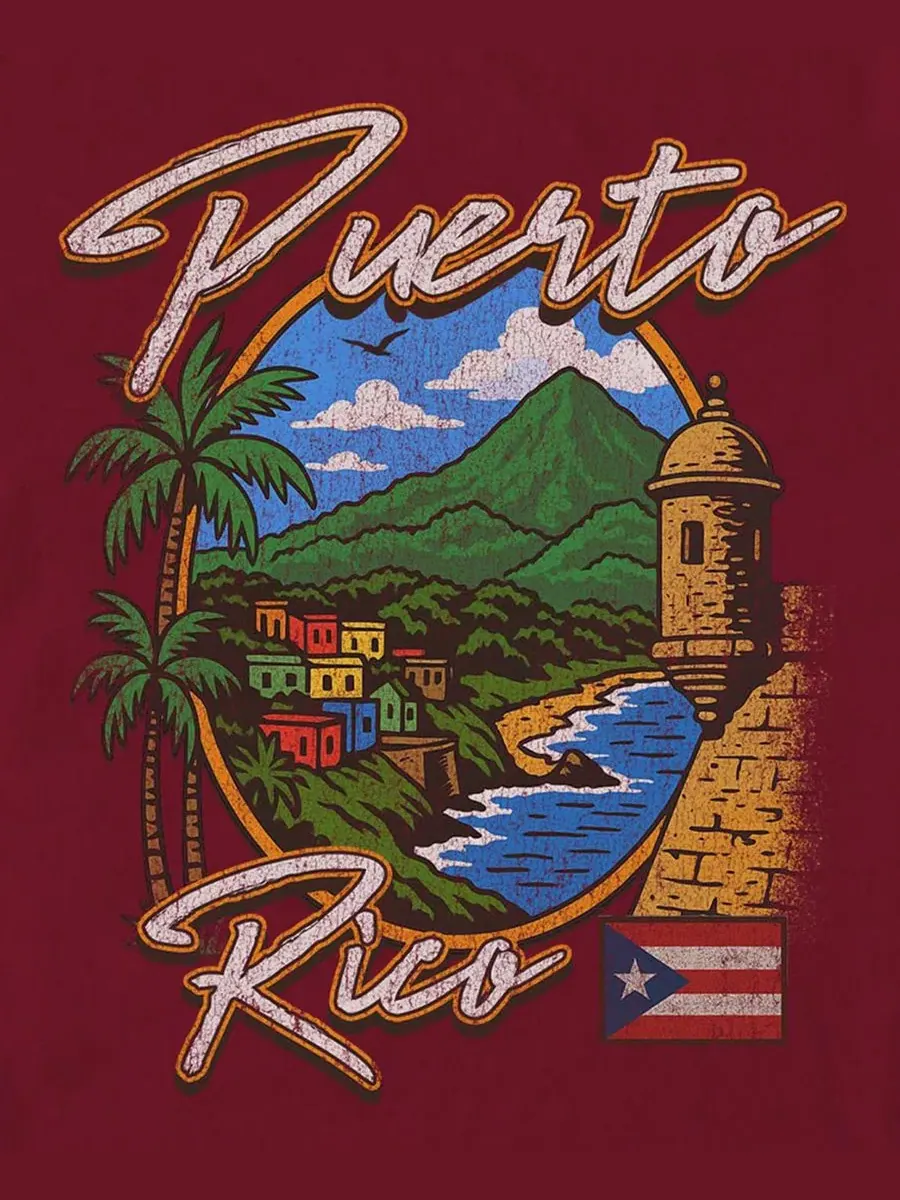 Футболка с принтом Generic Puerto Rico Fifth Sun — изображение 3 из 3, красный