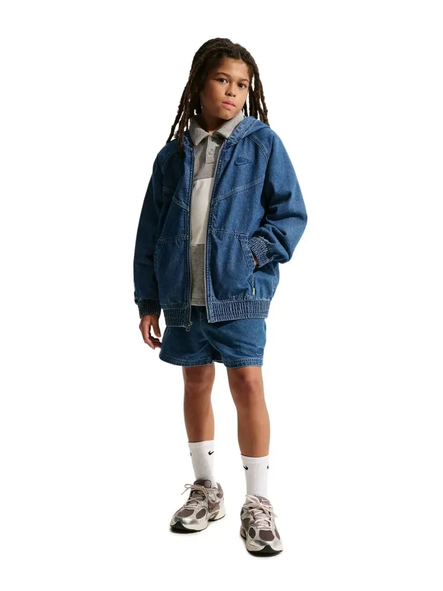 Куртка с капюшоном из коллекции спортивной одежды для мальчиков 8-20 лет Nike — изображение 1 из 5, темно-синий