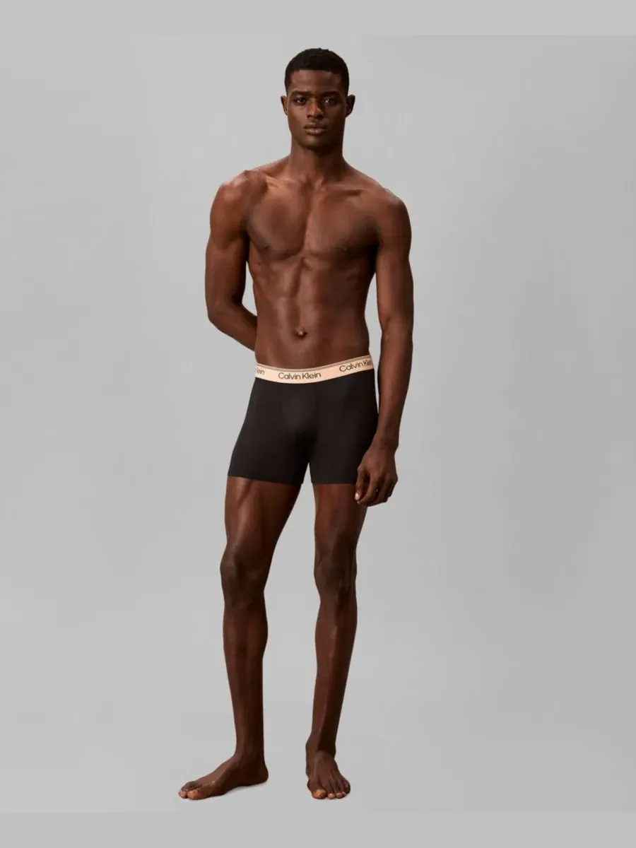Мужские боксеры из микрофибры с эластичным ворсом, комплект из 4 штук Calvin Klein — изображение 2 из 6, бежевый