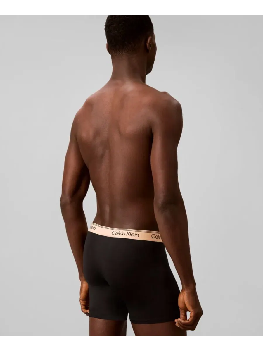 Мужские боксеры из микрофибры с эластичным ворсом, комплект из 4 штук Calvin Klein — изображение 6 из 6, бежевый