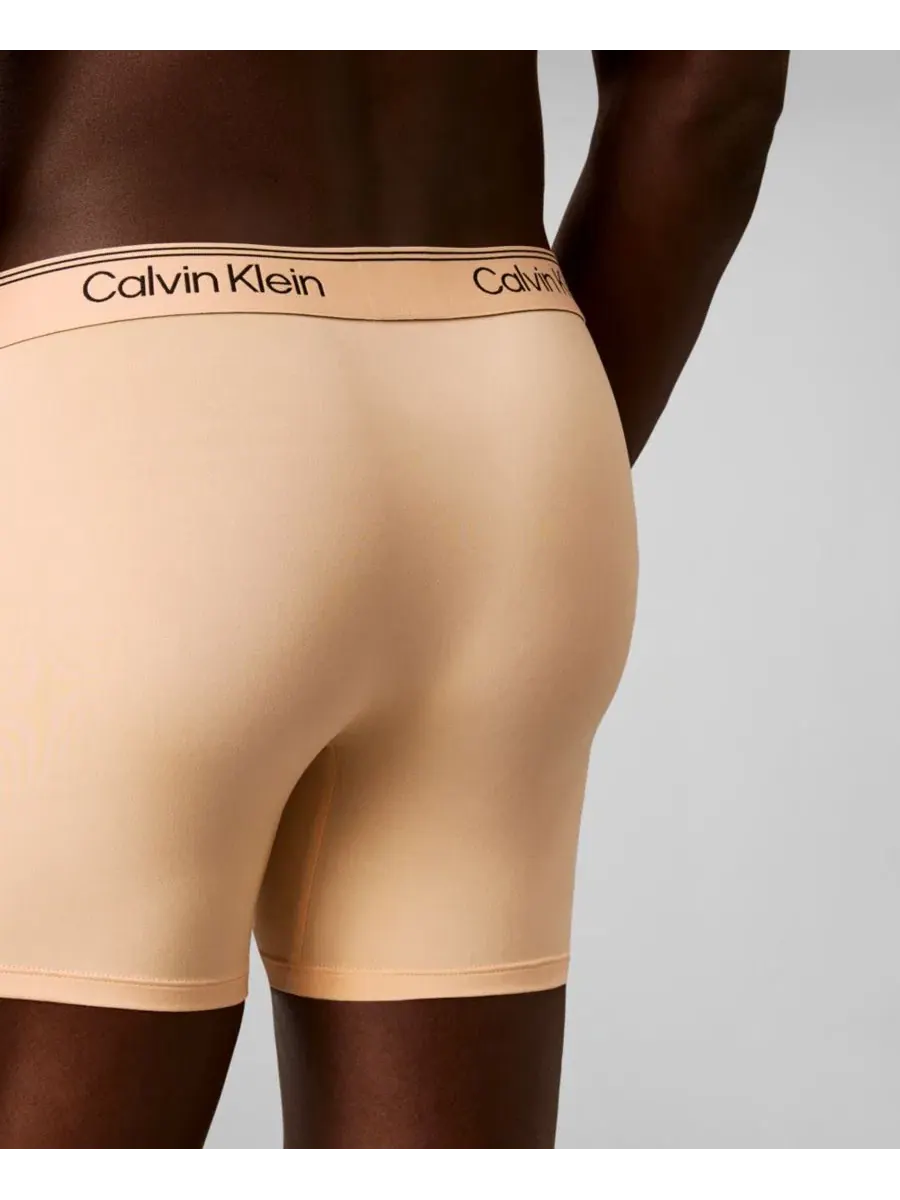 Мужские боксеры из микрофибры с эластичным ворсом, комплект из 4 штук Calvin Klein — изображение 5 из 6, бежевый