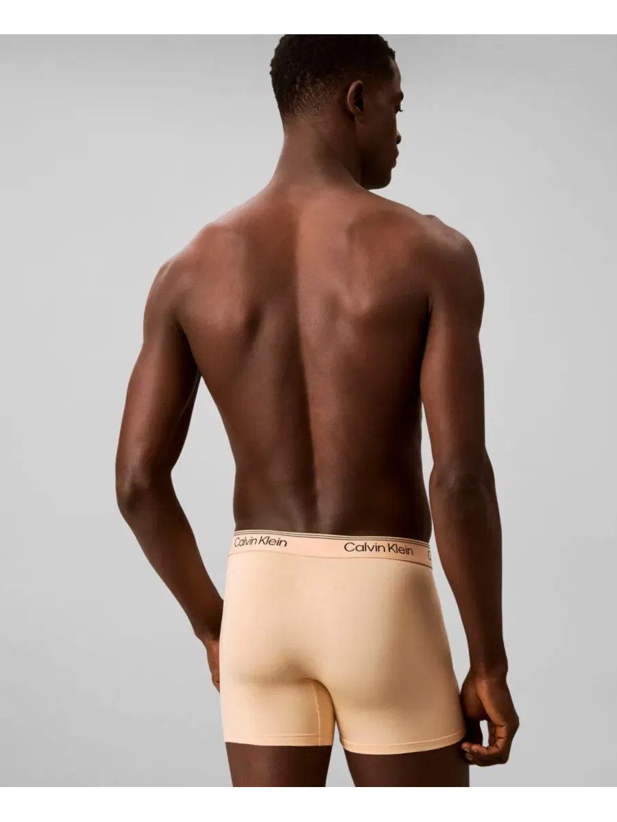 Мужские боксеры из микрофибры с эластичным ворсом, комплект из 4 штук Calvin Klein — изображение 6 из 6, бежевый