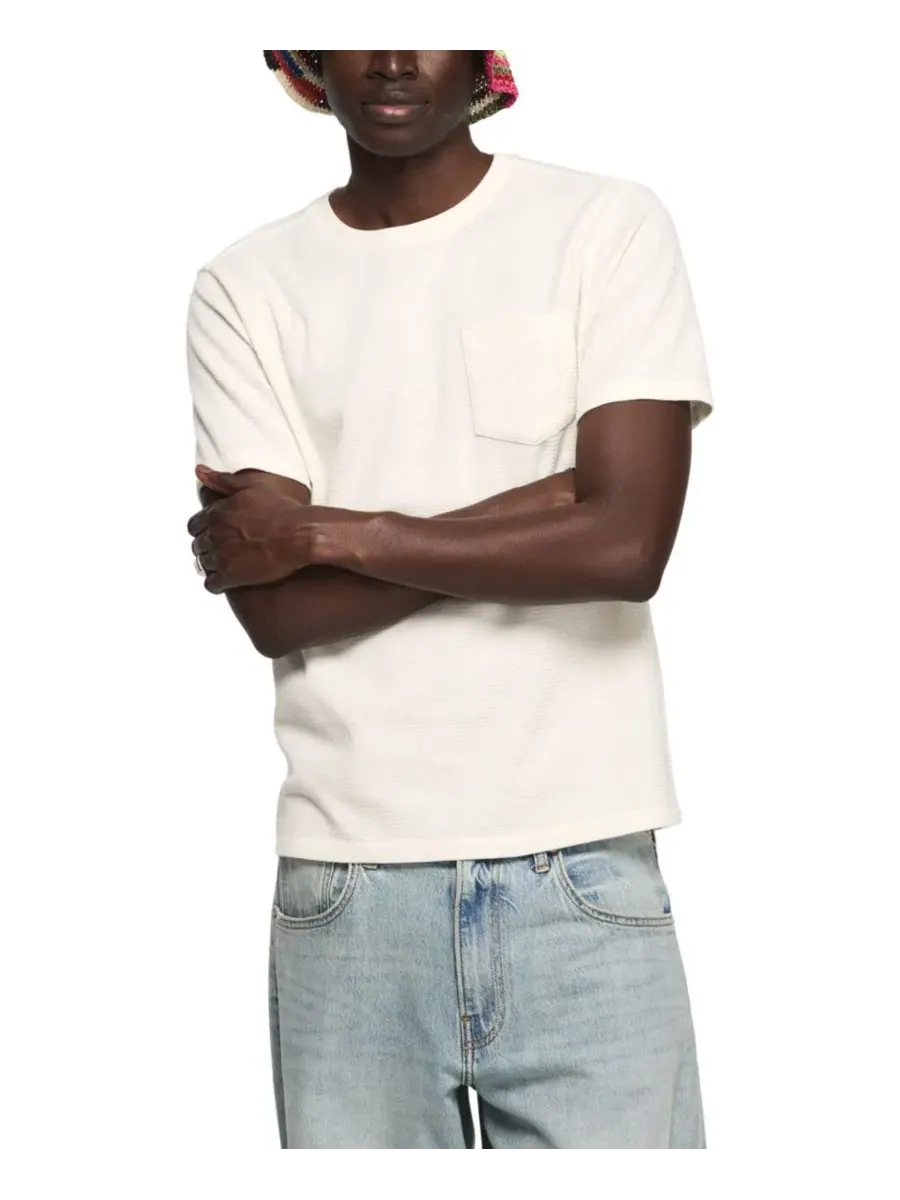 Футболка с фактурным карманом и круглым вырезом Lucky Brand — изображение 1 из 3, белый
