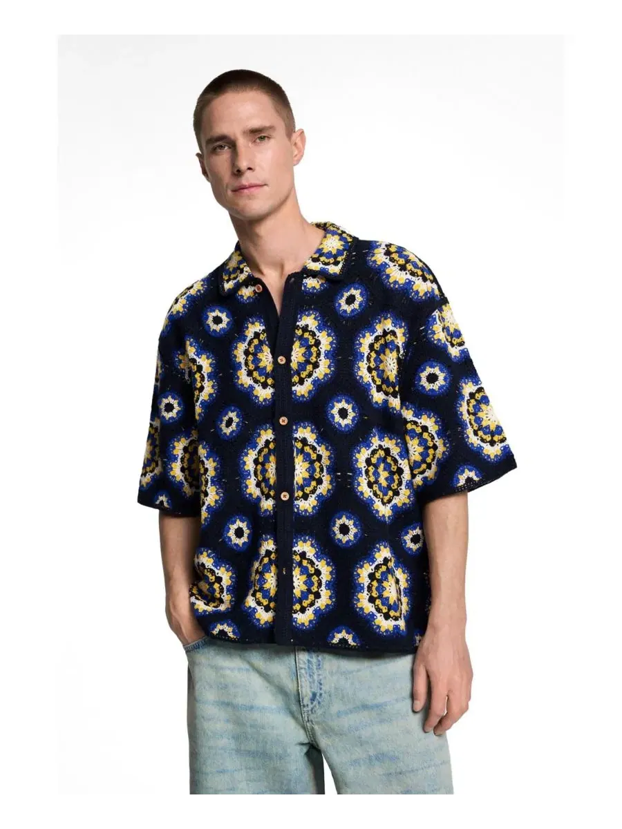 Мужская рубашка с принтом Desigual — изображение 1 из 6, синий