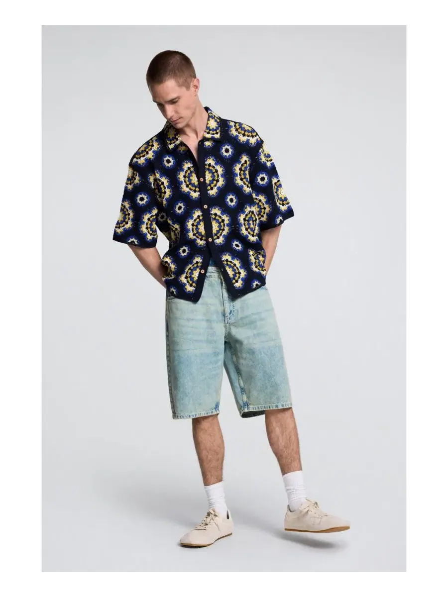 Мужская рубашка с принтом Desigual — изображение 4 из 6, синий