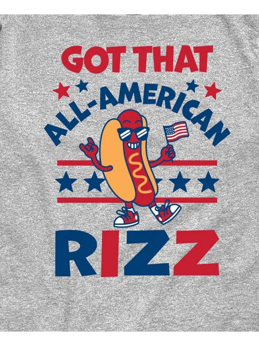 Детская футболка с коротким рукавом и графическим принтом "All American Rizz Hotdog" для мальчиков — изображение 3 из 3