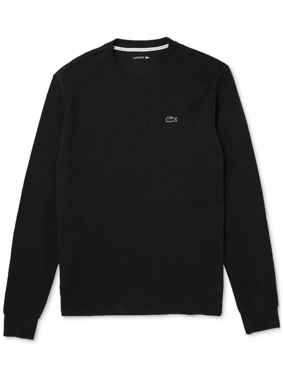 Терморубашка мужская Lacoste, вафельная вязка — изображение 8 из 14, черный