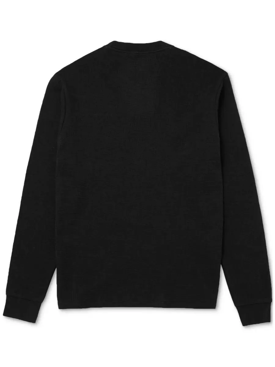 Терморубашка мужская Lacoste, вафельная вязка — изображение 9 из 14, черный