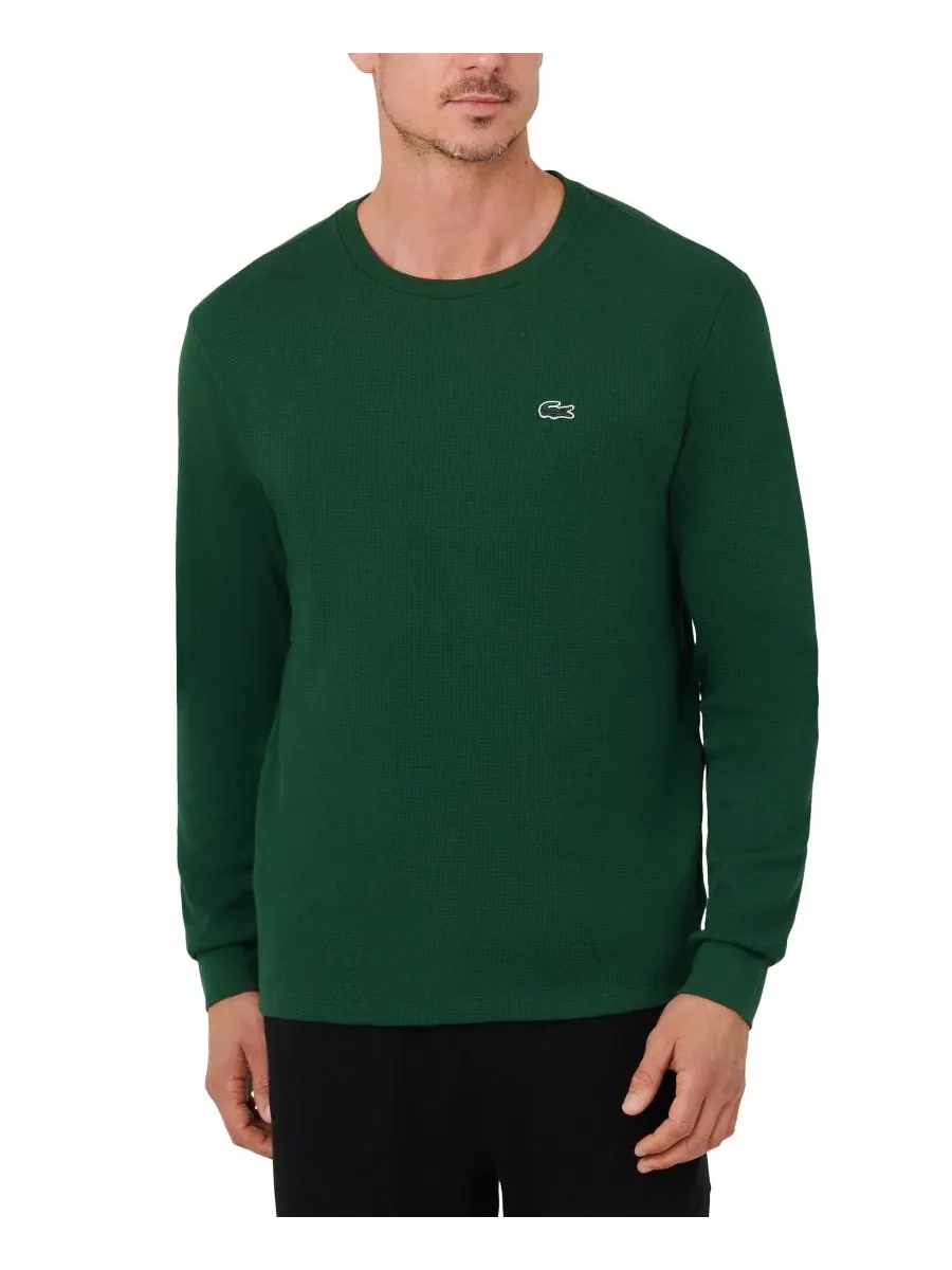 Мужская терморубашка Lacoste, вафельная вязка — изображение 1 из 9, зеленый