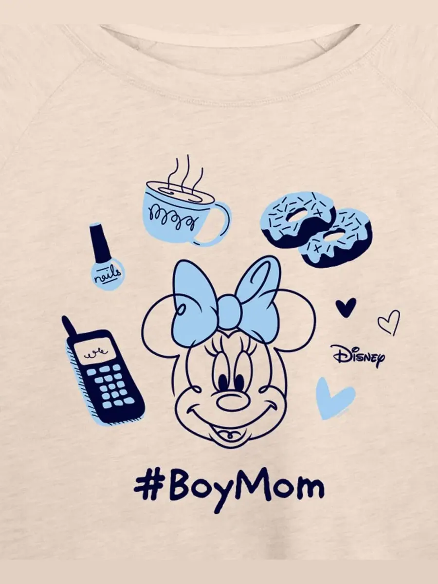 Футболка с длинными рукавами Disney Boy Mom Minnie из французской махровой ткани больших размеров — изображение 2 из 3