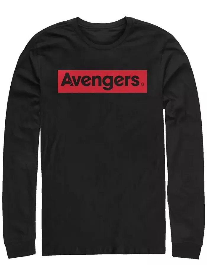 Мужская футболка с длинным рукавом и классическим логотипом Marvel Avengers Fifth Sun — изображение 1 из 1, черный