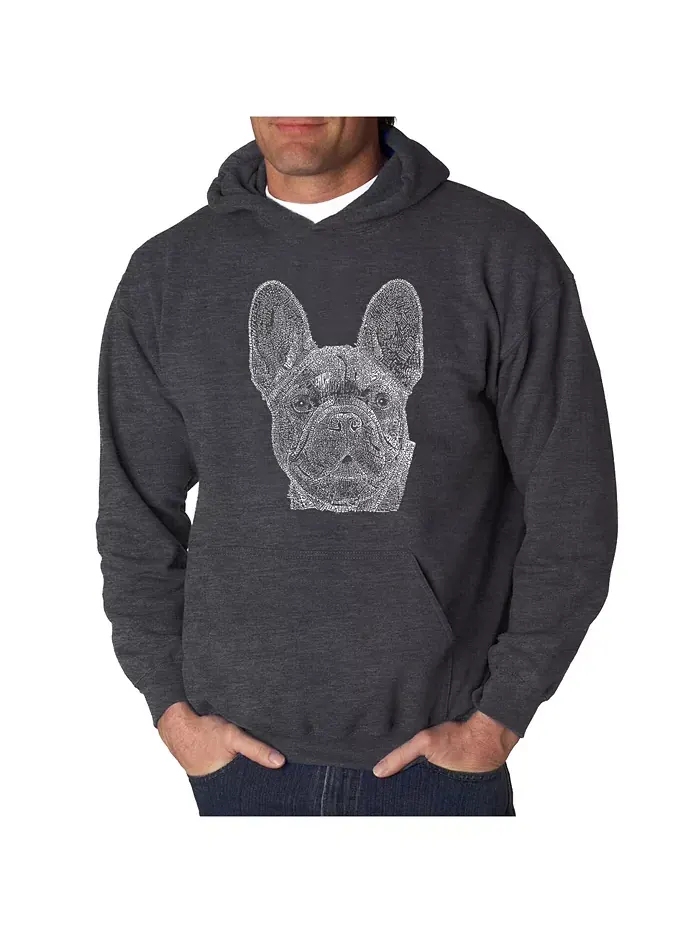 Мужская худи с принтом - French Bulldog LA Pop Art — изображение 1 из 2, серый