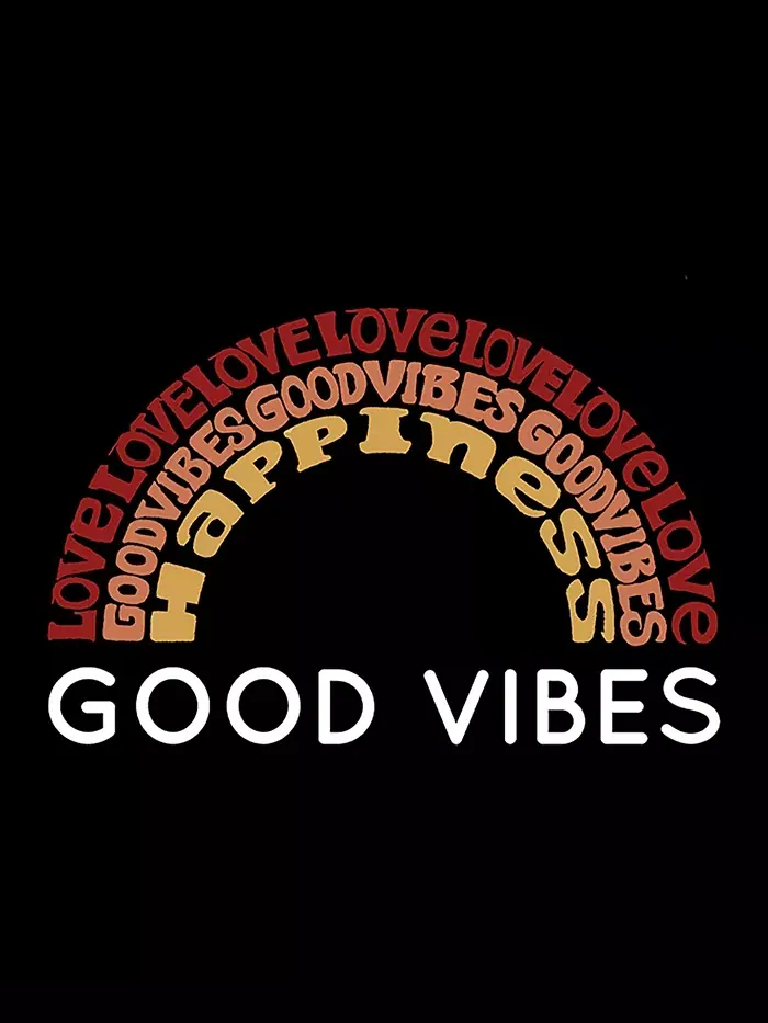 Мужская худи с принтом "Good Vibes" LA Pop Art — изображение 2 из 2, черный