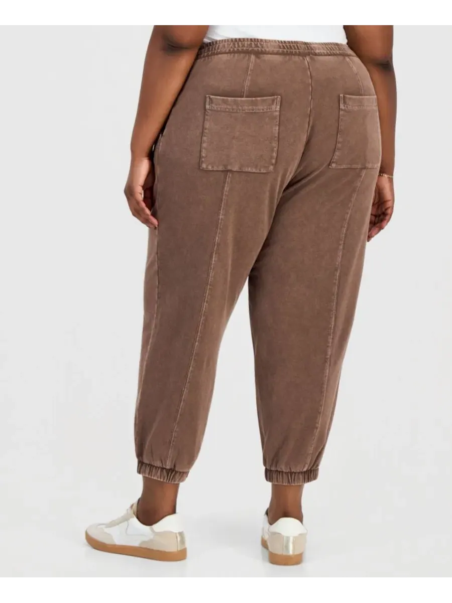 Джоггеры из французского футера с манжетами, модель Trendy Plus Size French Terry Balloon Jogger — изображение 2 из 3