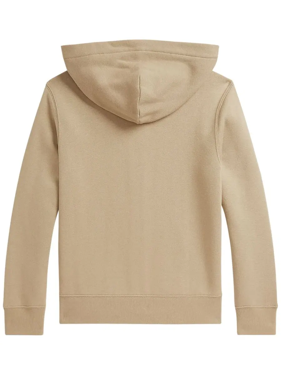 Детский худи на молнии с флисом, с капюшоном и длинным рукавом Polo Ralph Lauren — изображение 7 из 7, оливковый
