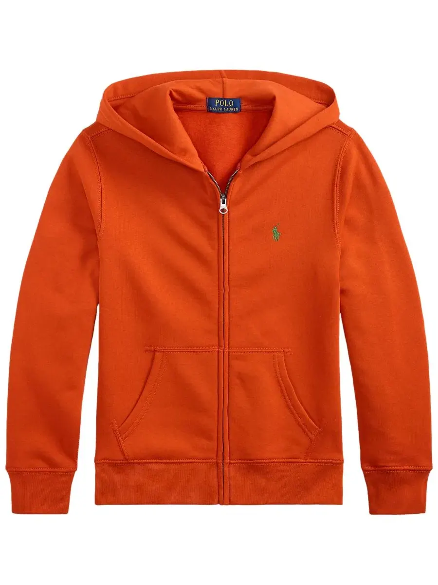 Худи на молнии из флиса с капюшоном Polo Ralph Lauren — изображение 1 из 7, оранжевый