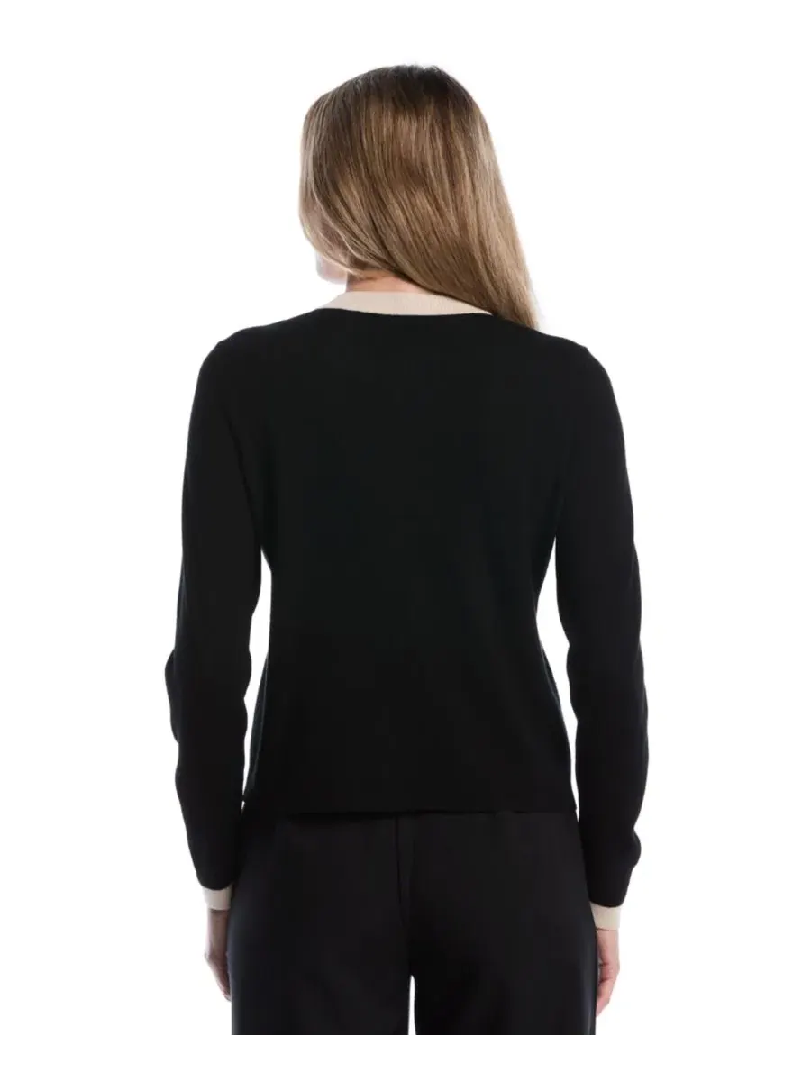 Кардиган с воротником-хомутом и цветовым блоком, Petite Colorblock Zip-Up Crewneck Cardigan Rafaella — изображение 5 из 5
