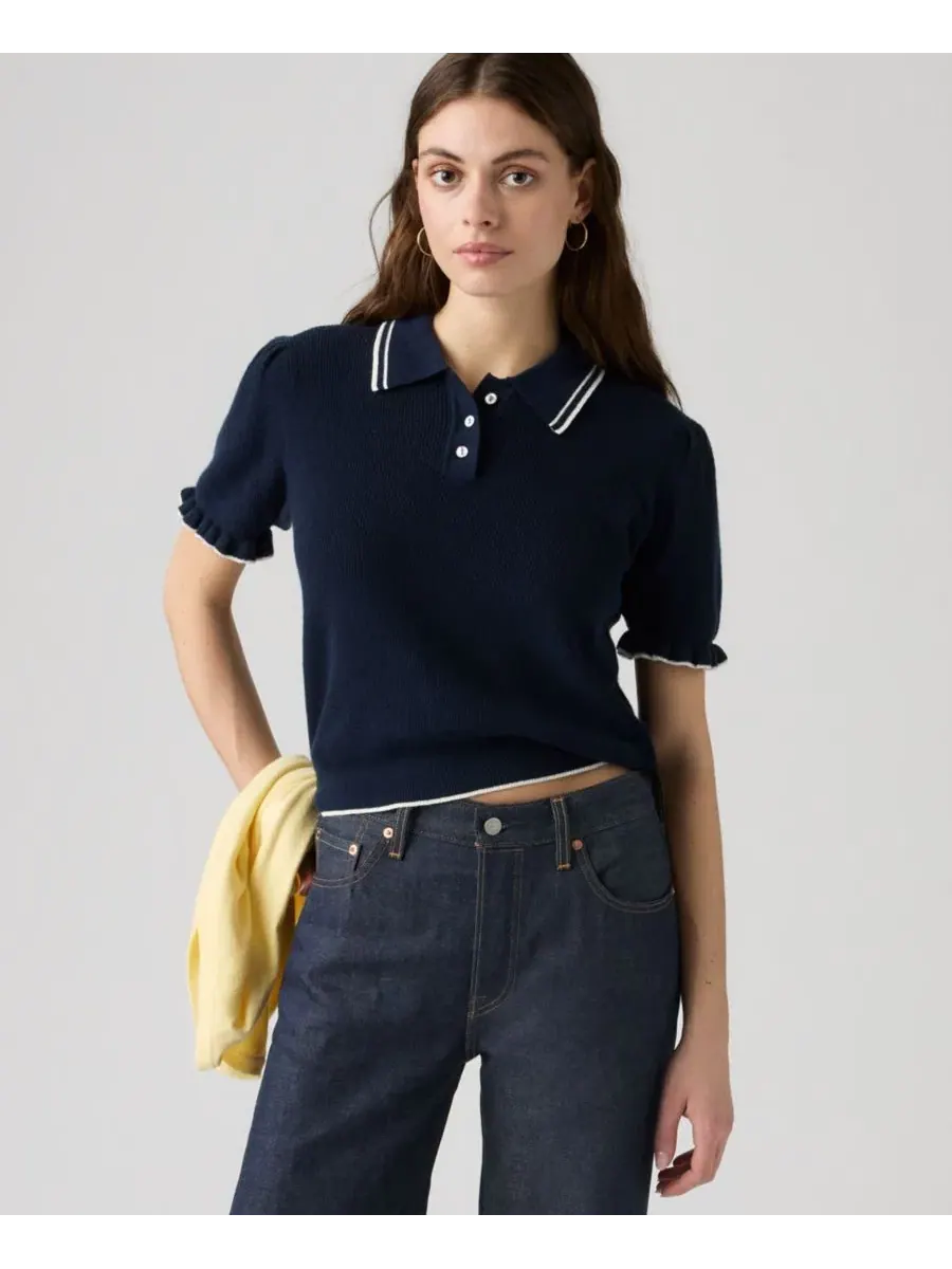 Женская футболка-поло с коротким рукавом Levi's — изображение 2 из 4, темно-синий/темно-синий