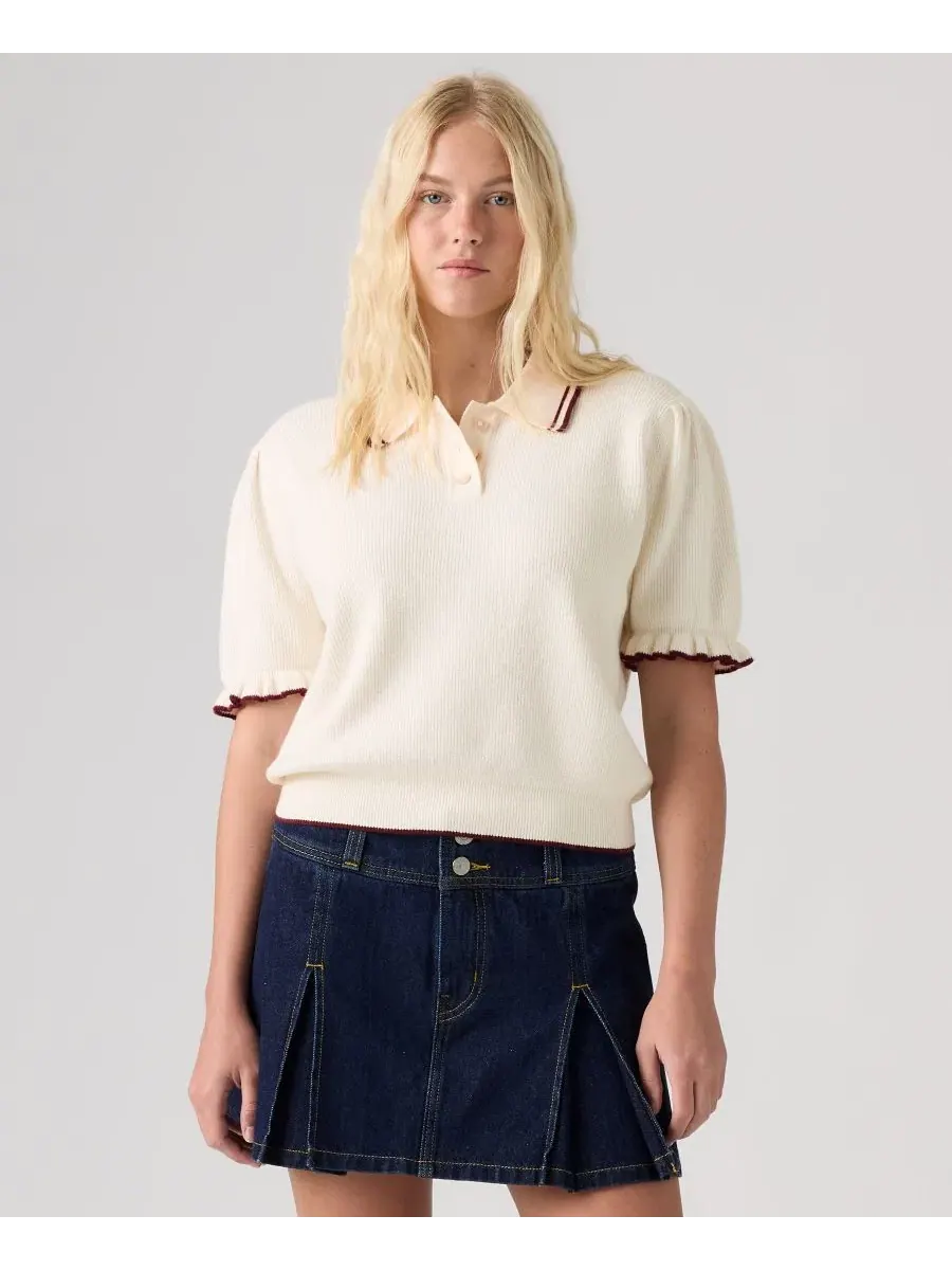 Женская футболка-поло с коротким рукавом Premium Pull-On Levi's — изображение 1 из 4, красный