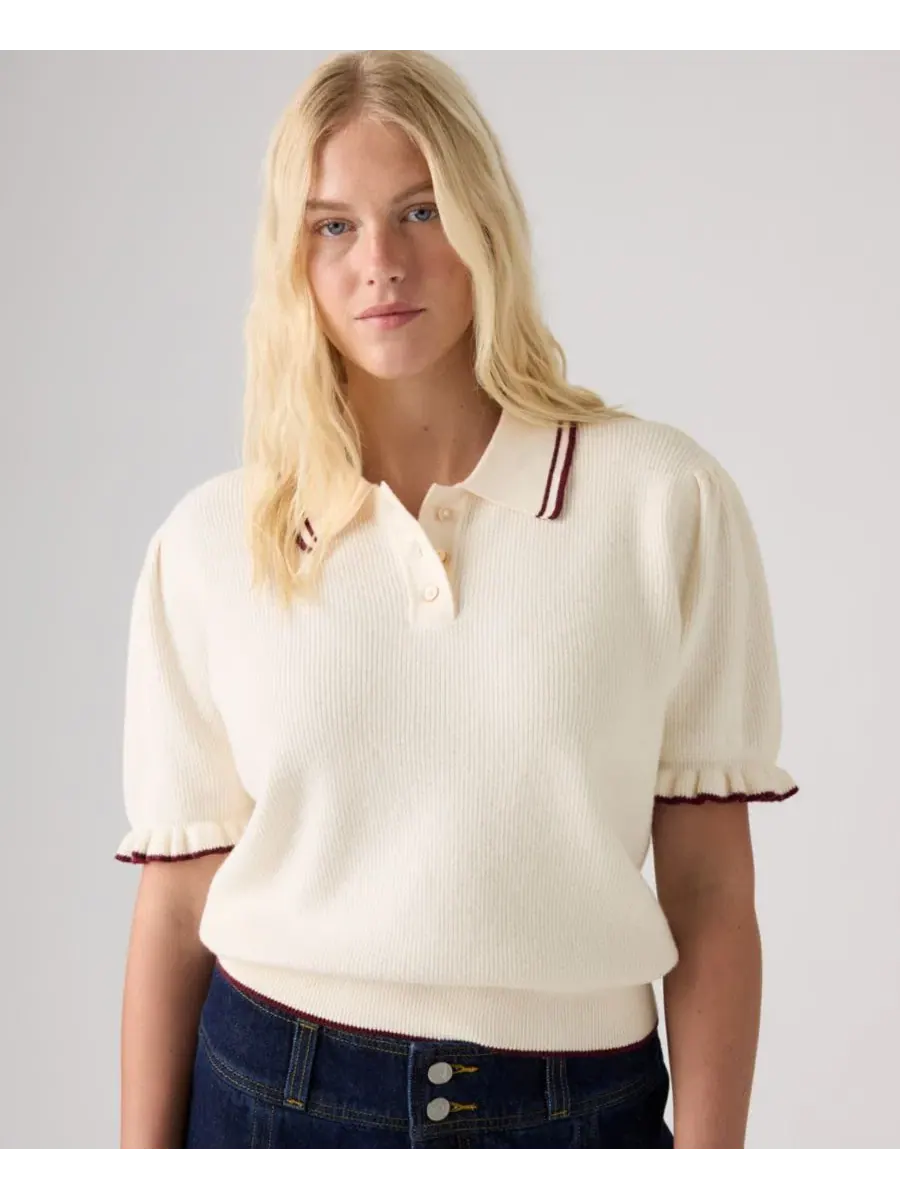 Женская футболка-поло с коротким рукавом Premium Pull-On Levi's — изображение 2 из 4, красный