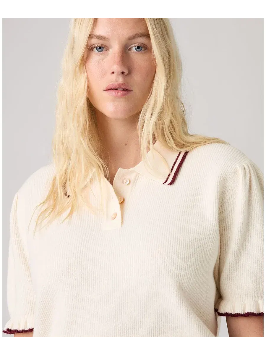 Женская футболка-поло с коротким рукавом Premium Pull-On Levi's — изображение 3 из 4, красный