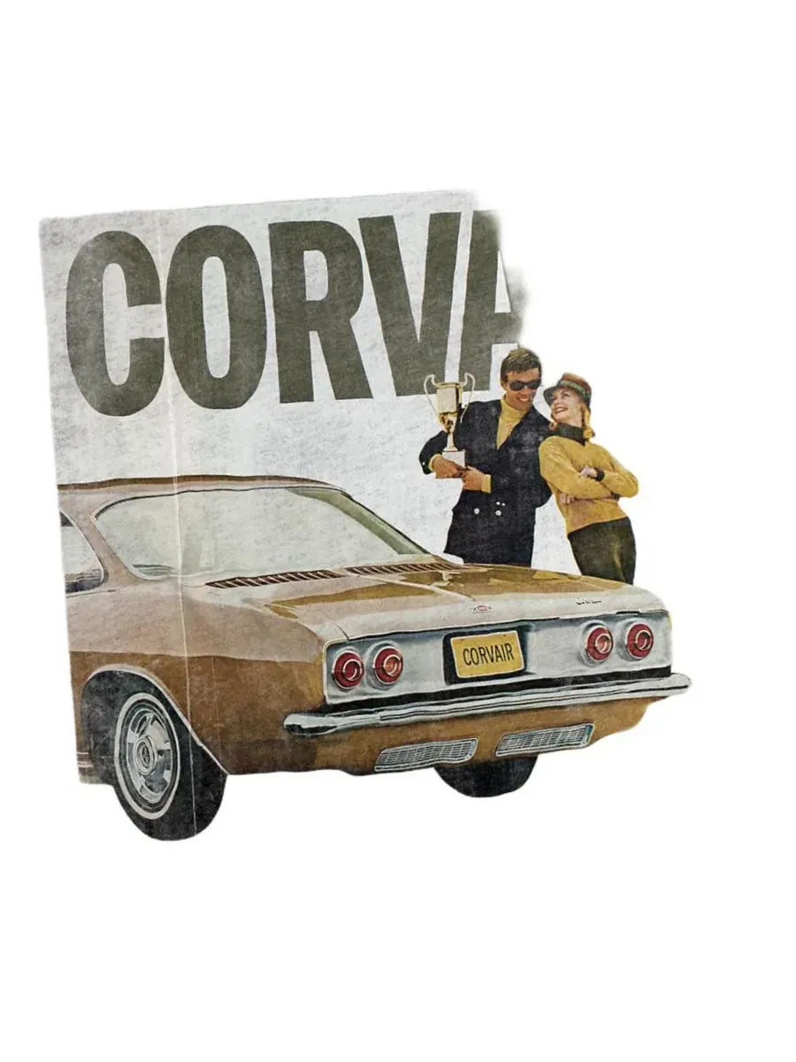 Футболка с принтом Chevrolet Corvair Corvette — изображение 2 из 3, приглушенный