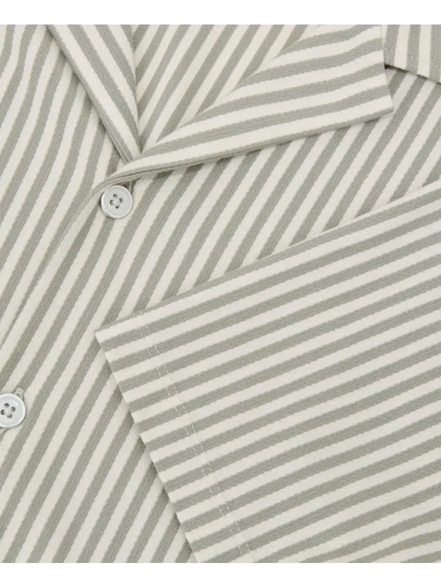 Рубашка-поло с воротником кубинский и коротким рукавом Aurelia Stripe Cuban Shirt REISS — изображение 4 из 5, зеленый
