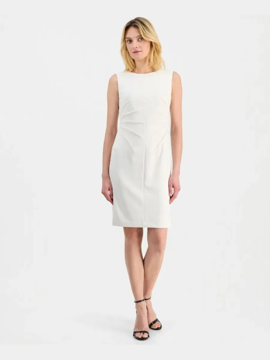 Платье-футляр без рукавов с защипами на талии Anne Klein