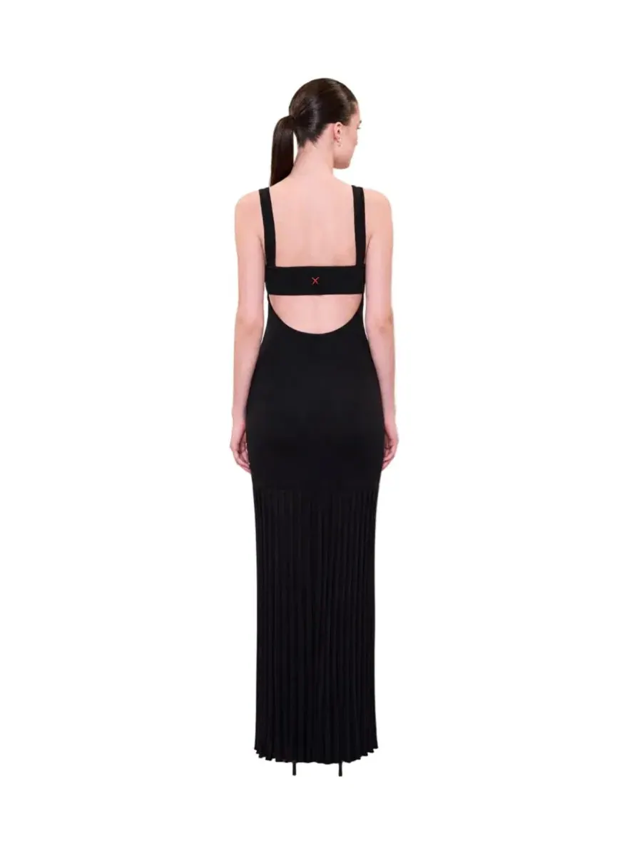 Платье-трапеция из трикотажа Daydreamers Pleated Skirt Knit Dress PCFG — изображение 2 из 6, черный