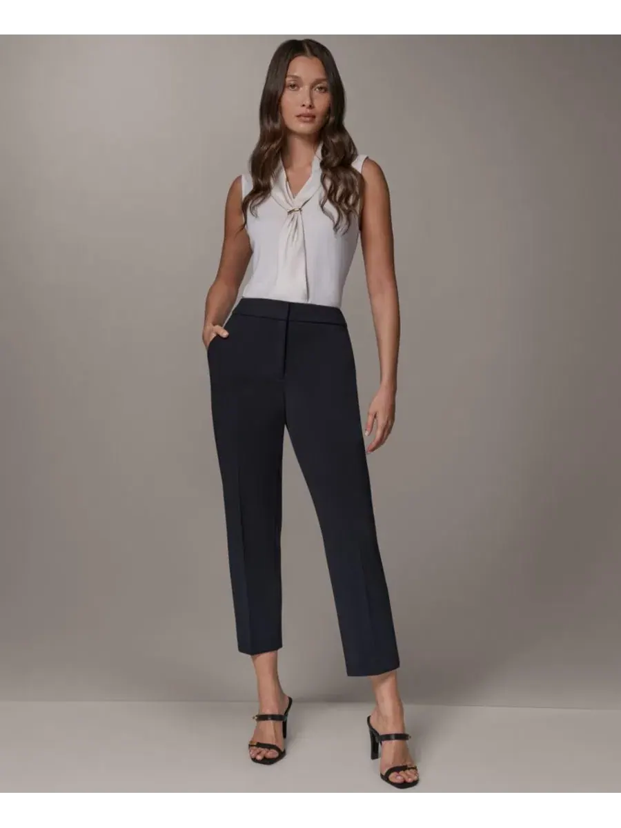 Брюки женские с заниженной талией, длиной до щиколотки, модель Ankle Donna Karan New York — изображение 2 из 6, черный