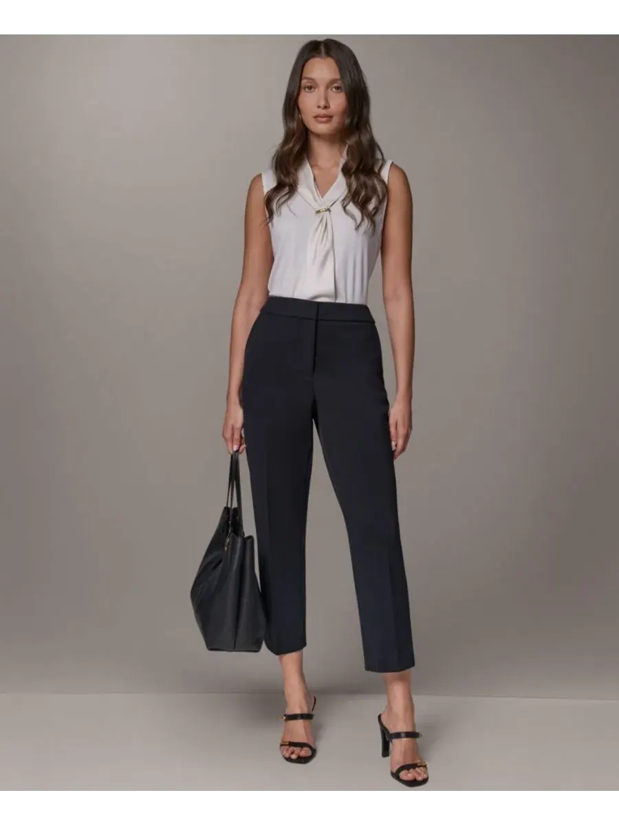 Брюки женские с заниженной талией, длиной до щиколотки, модель Ankle Donna Karan New York — изображение 6 из 6, черный