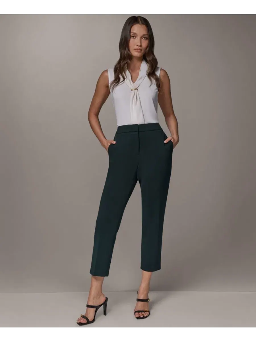 Брюки женские с заниженной талией и длиной до щиколотки Donna Karan New York — изображение 2 из 6, черный