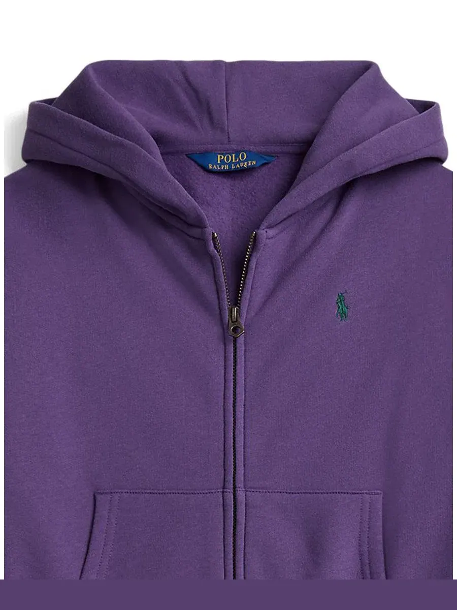 Худи с длинным рукавом на молнии Polo Ralph Lauren — изображение 3 из 8, фиолетовый