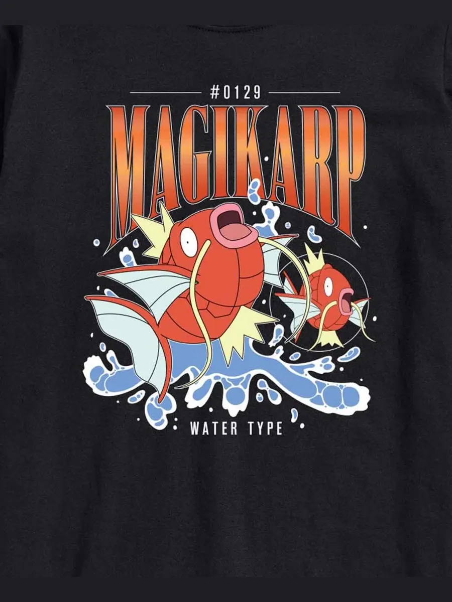 Футболка с принтом Magikarp 90's Bootleg AIRWAVES — изображение 3 из 3, черный