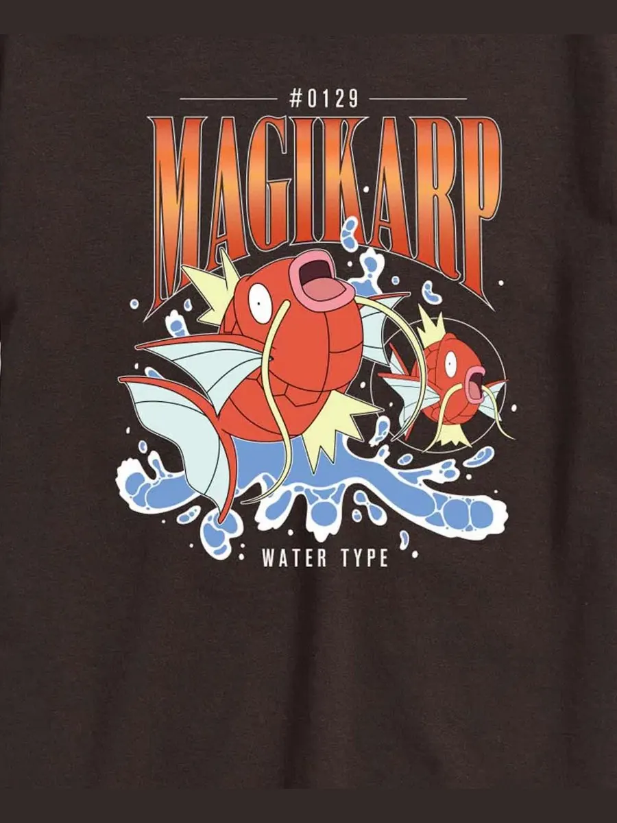 Футболка с принтом Magikarp 90's Bootleg AIRWAVES — изображение 3 из 3, коричневый