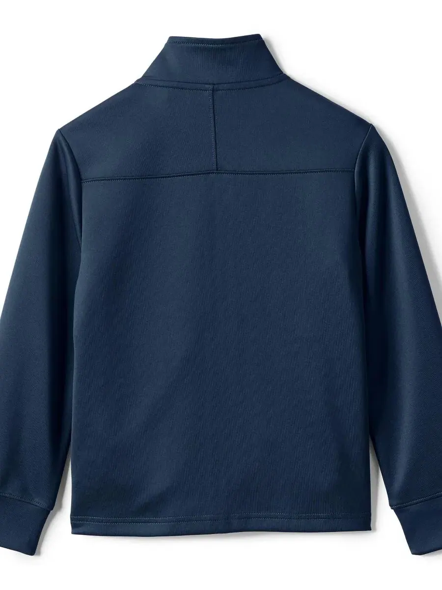 Детская спортивная куртка с молнией Active Performance Full Zip Lands' End — изображение 4 из 4, классический темно-синий