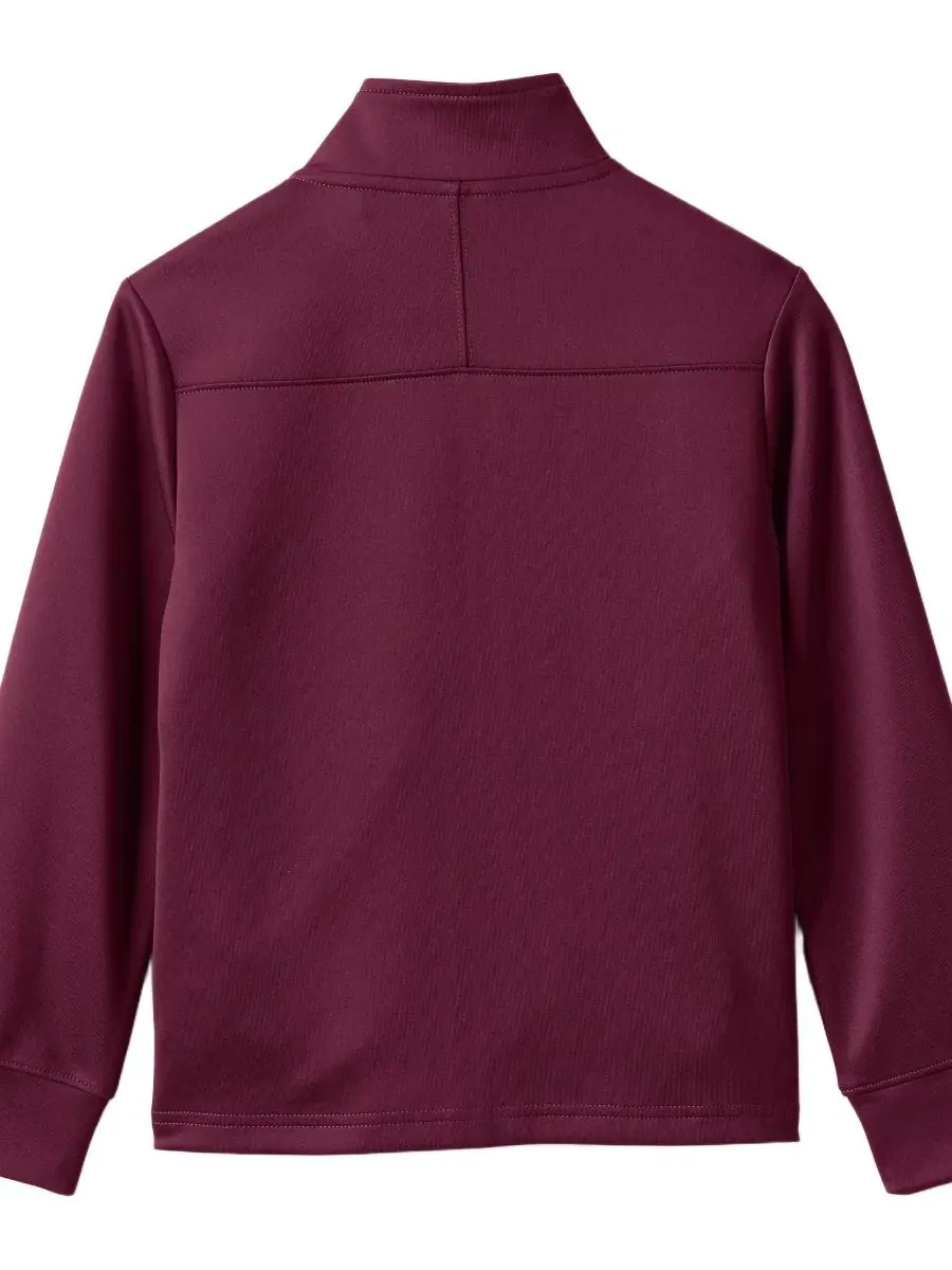 Детская спортивная куртка с молнией, модель Kids Active Performance Full Zip Jacket Lands' End — изображение 2 из 4, бордовый