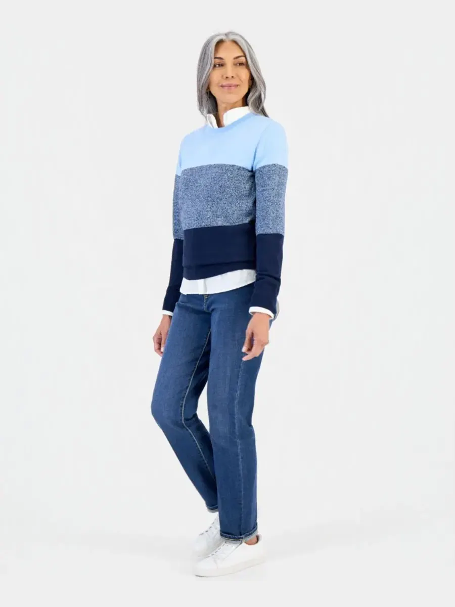 Свитер женский хлопковый с цветными блоками, с длинным рукавом Style & Co, Pretty Peri — изображение 3 из 3