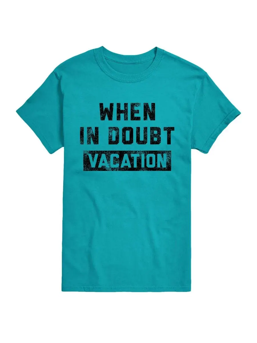 Мужская футболка с принтом When In Doubt Vacation AIRWAVES — изображение 1 из 3, синий