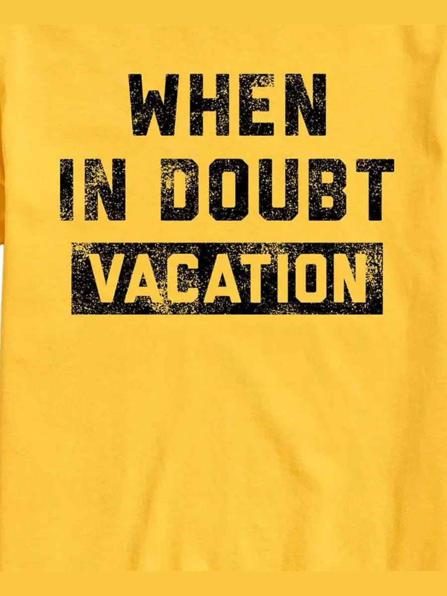 Футболка с графическим принтом When In Doubt Vacation AIRWAVES — изображение 3 из 3, желтый