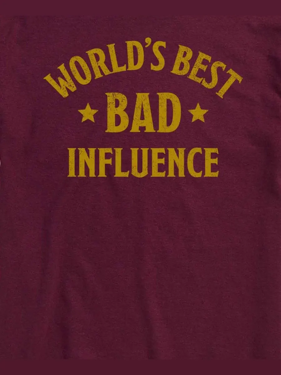 Футболка с коротким рукавом и принтом Worlds Best Bad Influence AIRWAVES — изображение 3 из 3, коричневый