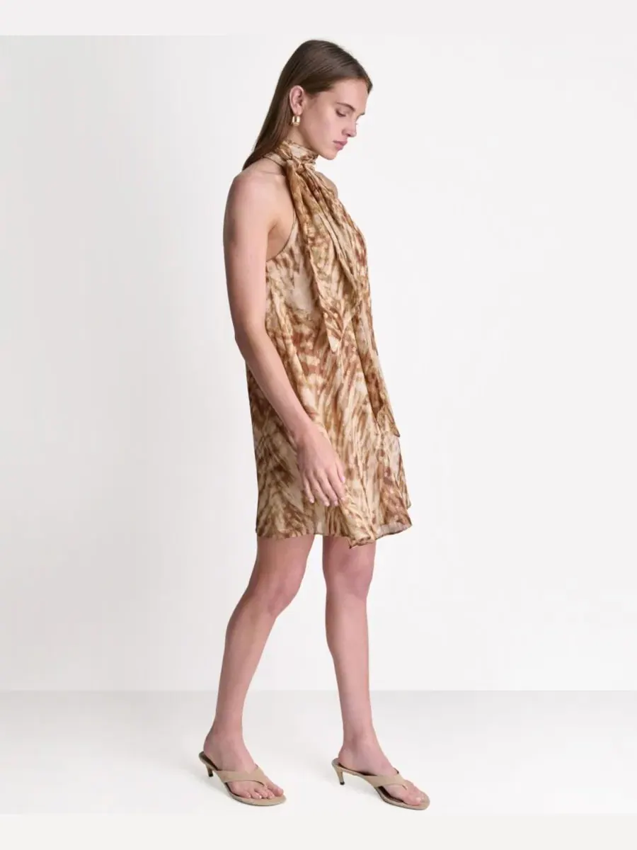 Платье с высоким халтером и шарфом BCBG — изображение 3 из 6, мульти