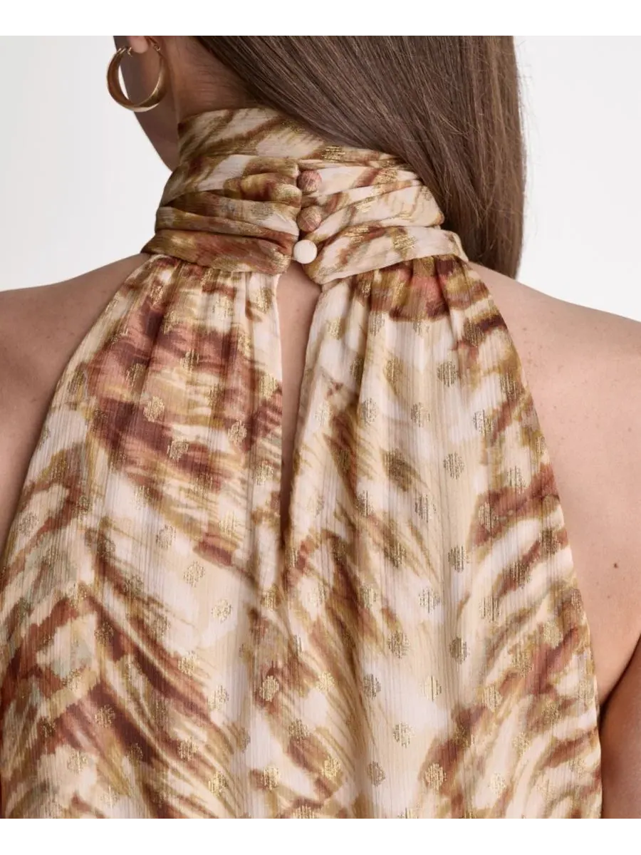 Платье с высоким халтером и шарфом BCBG — изображение 5 из 6, мульти