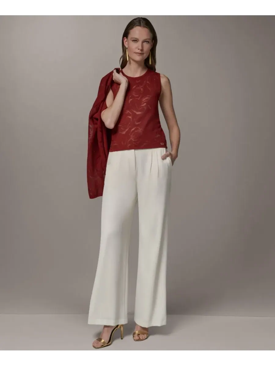 Женский топ без рукавов с полупрозрачной вязкой, модель Sheer Sweater Donna Karan New York — изображение 8 из 9, коричневый