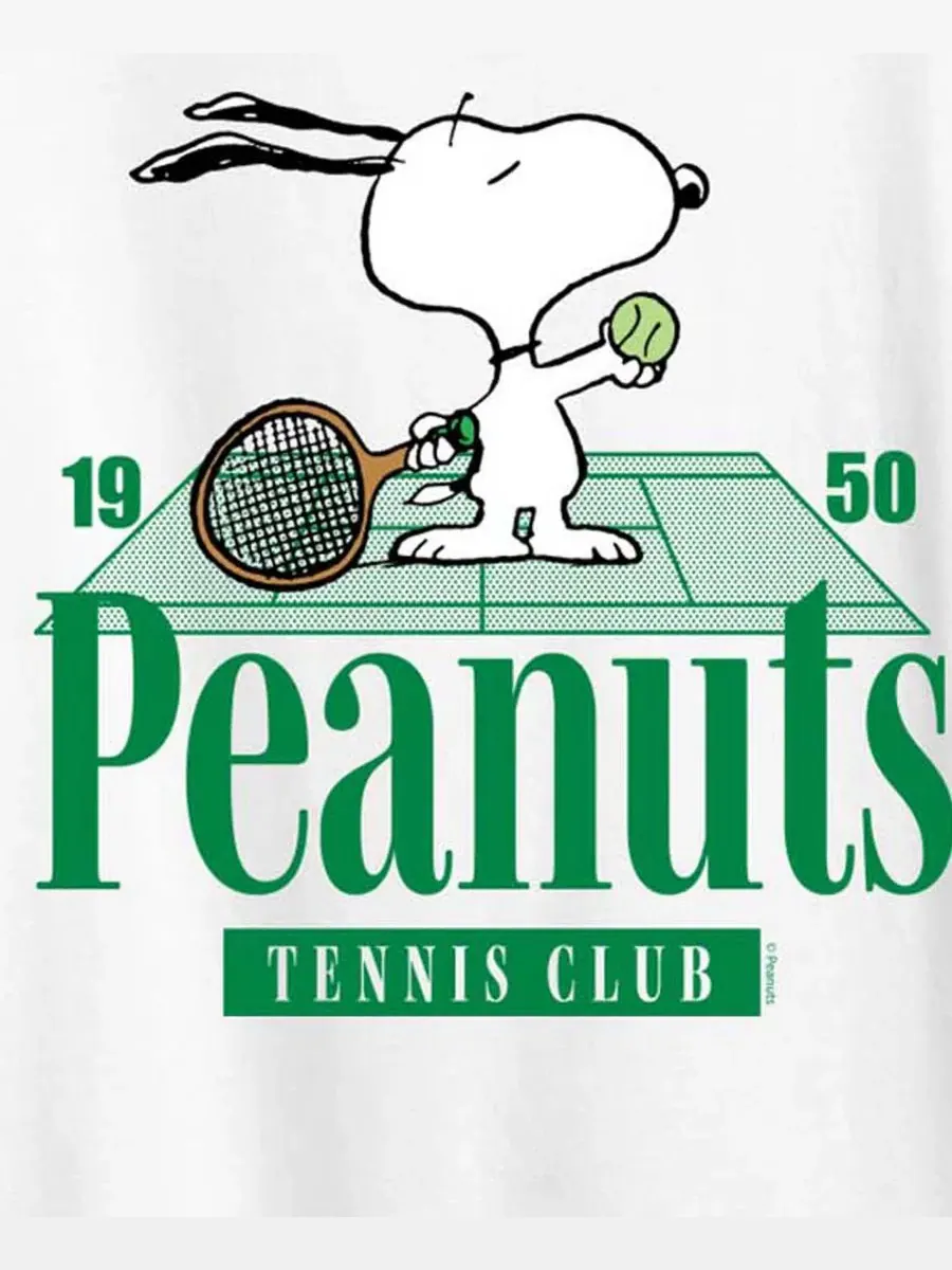 Футболка с принтом Snoopy Tennis Club Hybrid Apparel — изображение 3 из 3, белый