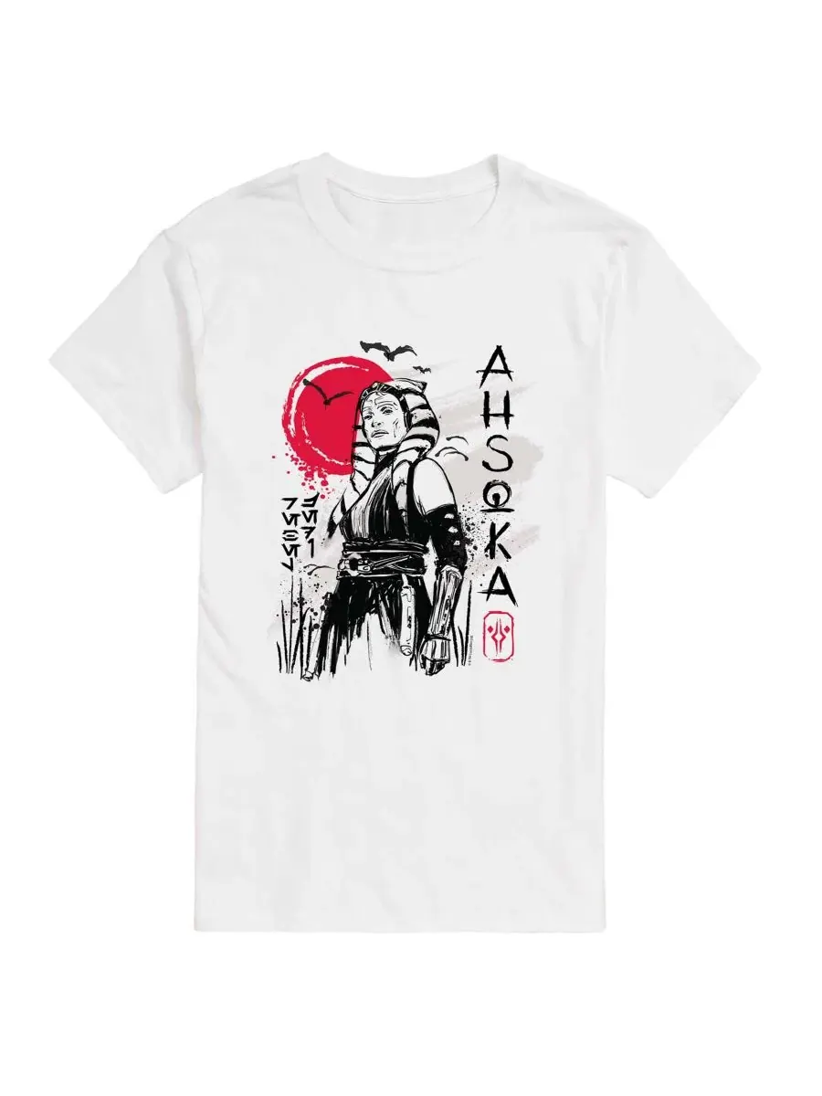 Футболка с длинным рукавом с принтом Ahsoka Ink Drawing AIRWAVES — изображение 1 из 3, белый