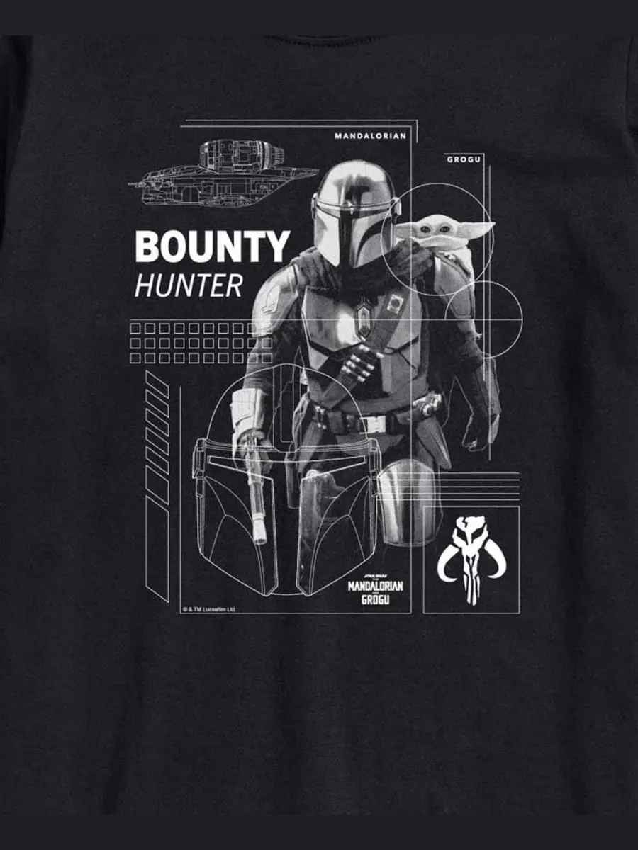 Футболка с принтом The Mandalorian & Grogu Bounty Hunter AIRWAVES — изображение 3 из 3, черный